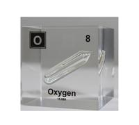 Cube Element Cubes 5cm/2in Encased in Crystal-Clear Lucite Acrylic for Students Teacher Science Lover Collection-8-O Oxygen