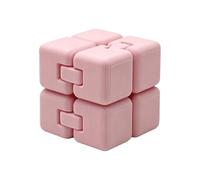 Cube Fidget Toy, 3D Printed Articulated Infinity Twist Cube With Smooth Hinge Structure, For Anxiety Relief Stress Reduction Portable Pocket Size Desk Gadget PLA Material Pink L