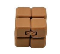 Cube Fidget Toy, 3D Printed Articulated Infinity Twist Cube With Smooth Hinge Structure, For Anxiety Relief Stress Reduction Portable Pocket Size Desk Gadget PLA Material Coffee L