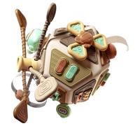 Cube fine motor skills - toys busy activities with multiple manipulative panels, portable travel learning station sensory research | Engaging educational game for six months p