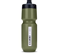 Cube Flow Bottle - Olive Green, 0.75L / Bicycle Cycling Cycle Biking Bike Riding Ride Mountain MTB Road Water Storage Store Vessel Bidon Flask Sport Outdoor Exercise Drink Gym Fits HPP HPA Cage 750ml