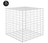vidaXL Cube Gabion Raised Bed Steel Wire 60x60x60 cm, Silver