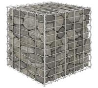 vidaXL Cube Gabion Raised Bed Steel Wire 50x50x50 cm, Silver