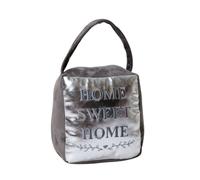 Cube 'Home Sweet Home' Silver Door Stop