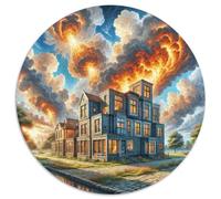 Cube Houses 1000 Pieces Jigsaw Puzzles 12 Years And Up Round Jigsaw Puzzles Impossible Hard Challenging for Adults Family Game Stress Reliever Expert Skill Level 1000pcs (67.5x67.5cm)