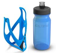 Cube HPP Cage - Matt Blue/Black & Grip Bottle - Blue, 750ml / Water Drink Flask Vessel Bidon Holder Mount Bracket Kit Lightweight Plastic Drinking Hydration Biking Bike Riding Frame Accessories