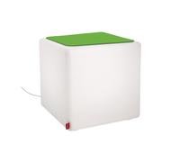 CUBE indoor Stool & Side Table with Seat Cushion in May Green Moree - 4260218360280