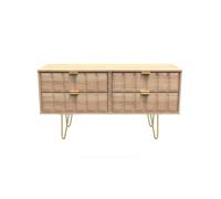Cube Large Chest of Drawers Oak 4 Drawers 115cm