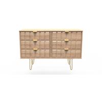 Cube Large Chest of Drawers Oak 6 Drawers 115cm