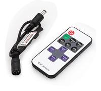 Cube-LED 11Key 5-24V Mini In-line Dimmer Switch RF Wireless Remote Control For Single Color Strip Light LED DC 11-Key Wireless Mini Dimmer Switch for Single Color Strip Lights (5-24V 11Key RF [Black])