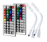 Cube-LED 44 Keys DC5V/12V/24V IR Wireless RGB Remote Controller for 3528 5050 2835 SMD RGB LED Strip Lights,Illuminate Your Space with Precision (2Pcs 5-24V 44Key IR [White])