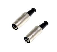 Cube-LED 5-pin DIN plug soldered audio MIDI cable connector - 180-degree pins ensure reliable connection, 2 pieces per pack[C094]