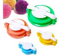Cube-LED Create Stunning Pom Poms - The Ultimate 4 Size Pom Pom Maker Fluff Ball Weaver Knit Needle DIY Tool Kit for Bobble Crafts (Type-A)
