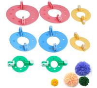 Cube-LED Create Stunning Pom Poms - The Ultimate 4 Size Pom Pom Maker Fluff Ball Weaver Knit Needle DIY Tool Kit for Bobble Crafts (Type-B)