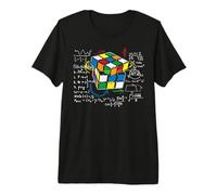Cube Magic with Math Equations Retro Nerdy Rubik Premium T-Shirt