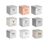 Cube Metal Cube Set 0.39in/10mm for Periodic Table Collection Science Use in The Classroom or Home-9pcs