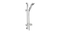 Cube Modern Bathroom Shower Slider Rail Kit Square including Soap Basket Chrome