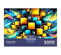 Cube Ocean Jigsaw Puzzles for Adult Challenging Puzzle Games The Impossible Challenge 1000 Piece Difficult Hard Jigsaw Puzzles for Man And Woman with Letters on Back 52x38cm/1000pcs