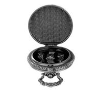 Cube Pocket Watch - Pocket Watch Case with Carved Dragon Pattern, Nostalgic Pocket Watch Storage Box | Practical Storage Solution for Cube and Watch, Unique Decorative Box for Pocket, silver, see