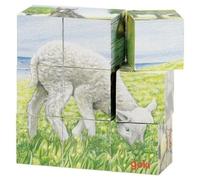 Goki 57607 Farm Animals Cube Puzzle, 10.49 x 10.49 x 3.51 cm