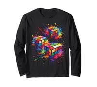Cube Puzzle - Fun Puzzle Design Puzzle Games Long Sleeve T-Shirt