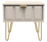 Cube Ready Assembled 1 Drawer Bedside Cabinet with Legs - Kashmir Matt