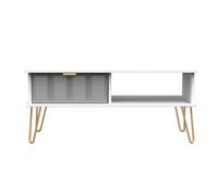 Cube Ready Assembled Matt Grey & White 1 Drawer Small Coffee Table (H)455mm (W)905mm (D)395mm