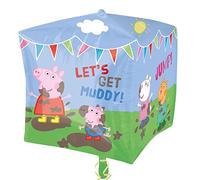 Cube Shaped Foil Balloon with Peppa Pig Theme - 1 Pc.