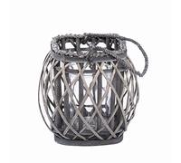 Cube Shaped Wicker Lantern With Candleholder Garden Lightning Table Lights Rattan Lamp Decorative Rattan Lantern