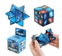 Cube Star 2 in 1 Infinity Cube Fidget Toys for Kids Adults, Educational Sensory Toys Gifts 3D Puzzle for Children Space Solar System Fidget Puzzles Smart Games Toy Educational Game Gifts