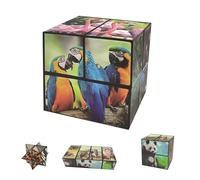 Cube Star Cube 2 in 1, Infinity CubeChangeable MagicCube 3D PuzzleCube for Kids and Adults,Educational Sensory Toys Gifts for Boys and Girls Ages 8-12 (Animal)