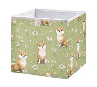 Cube Storage Bins Cute Little Dog Collapsible Fabric Storage Baskets, for Bedroom, Living Room Study Room, 11x11x11 inch Large Clothes Organizer Box