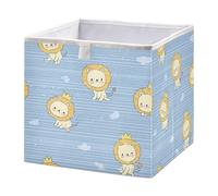 Cube Storage Bins Cute Little Lions Collapsible Fabric Storage Baskets, for Bedroom, Living Room Study Room, 15x10x7 inch Large Clothes Organizer Box