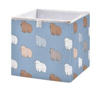Cube Storage Bins Cute Wombats Print Collapsible Fabric Storage Baskets, for Bedroom, Living Room Study Room, 11x11x11 inch Large Clothes Organizer Box