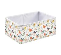 Cube Storage Bins Foldable Cloth Storage Organizer Baskets for Toys Books Shelves Closets 15.75x10.63x6.96in Cartoon Sweet Bird White