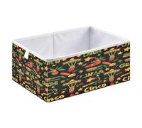 Cube Storage Bins Foldable Organizer Basket for Home Organization 15.75x10.63x6.96in Cinco De Mayo Mexican Symbols