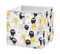 Cube Storage Bins Pattern Lovely Little Penguin Collapsible Fabric Storage Baskets, for Bedroom, Living Room Study Room, 15x10x7 inch Large Clothes Organizer Box