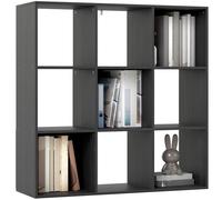 (Black) HOMCOM 9 Cube Storage Unit Cabinet Bookcase Display Shelves