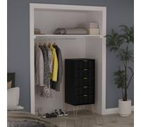 Cube Tall Tallboy Black 5 Drawers 109cm