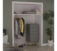 Cube Tall Tallboy Grey 5 Drawers 109cm
