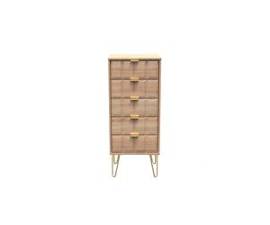 Cube Tall Tallboy Oak 5 Drawers 109cm