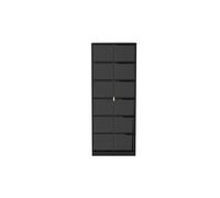 Cube Tall Wardrobe Black 2 Doors 1 Shelf 197cm