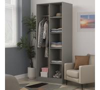 Cube Tall Wardrobe Grey 5 Shelves 197cm