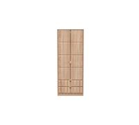 Cube Tall Wardrobe Oak 2 Doors 2 Drawers 197cm