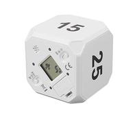 Cube Time, Cube Pomodoro Timer, 5 15 25 45 Min Flip Timer, Digital Clock Timer, Block Timer, Time Management Time, Kitchen Timer Desk Timer for Studying Workout Classroom (White)