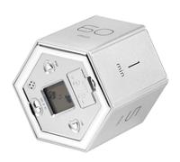 Cube Timer 1/5/10/25/30/60min and Custom Countdown Flip Focus Timer Hexagon Rotation Timer Magnetic Desk Productivity Timer for Work, Study, Task, Meeting, Productivity, ADHD, Office