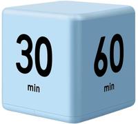 Cube Timer for Kitchen, Kids Timer Exercise Gravity Sensor Flip Timer, for Time Management and Countdown Settings 15/20/30/60 Mins, Blue