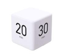 Cube Timer Pomodoro Timer Minutes Kitchen Timer for Time Management 15-60 Minutes White (No Battery), Cube Timer