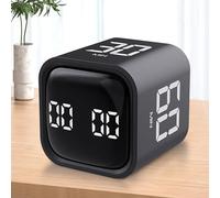 Cube Timer, Rechargeable Rotation Timers, 5/10/30/60 Minutes and Custom Countdown, Productivity Timers, Silent Vibrate and Adjustable Sound Alarm, Flip Timer Cube Kitchen Timer for Kitchen/Meeting