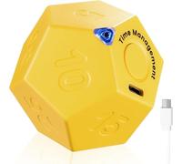 Cube Timer Rotating Productivity - Rechargeable Desk Productivity Timer, Pomodoro ， Sound Vibrate Light Alarm Flip for Time Management Kids ADHD (yellow)